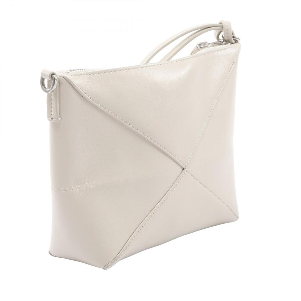 LOEWE Puzzlefold Pouch Clutch Bag Leather White - Picture 2 of 9